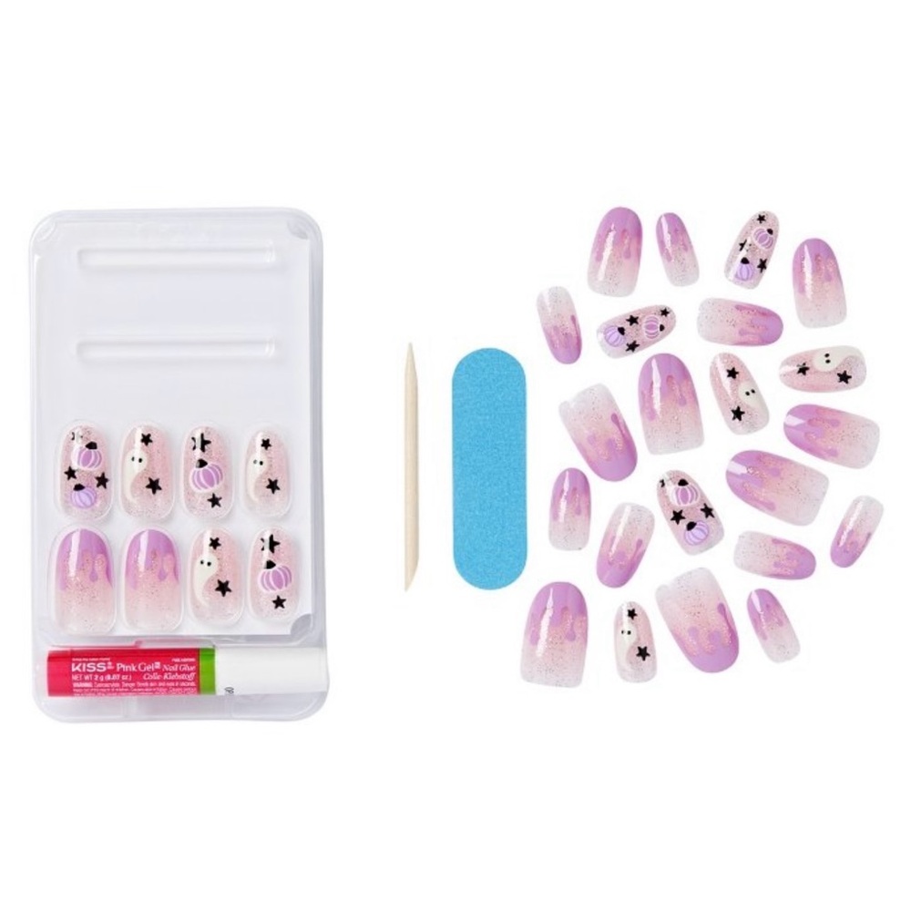 KISS Voguish Fantasy Halloween Nail Set with pumpkins. Brand new! Medium length. - Picture 4 of 10